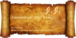 Jandaurek Júlia névjegykártya